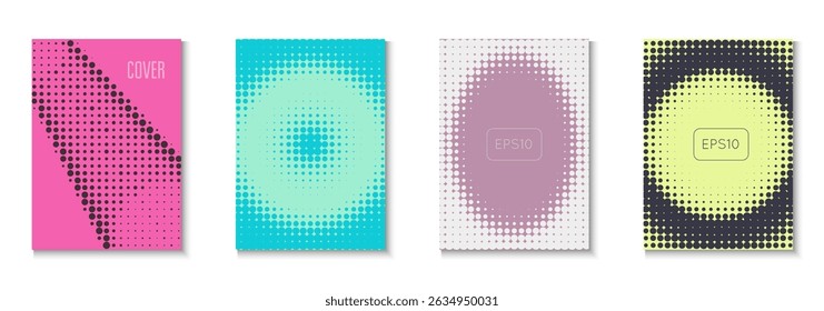 Graphic Template Set. Summer Circles With Modern Art. Dynamic Elements In 2d Presentation. Music Flyer. Minimalist Party Background. Geometric Book Poster. Trendy Graphic Template