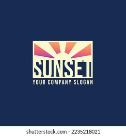 Graphic template of Sunset vector logo