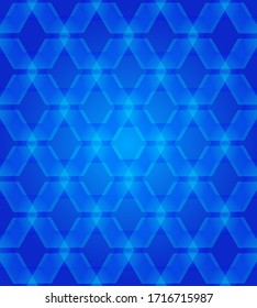 Graphic template, vector illustration of abstract geometric shapes in blue on a white background. Suitable for fabric, wallpaper, backgrounds.