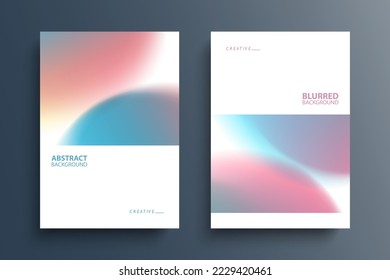 Graphic templates for brochures, posters and covers. Set of abstract backgrounds with soft gradient blurred circles. Vector illustration.