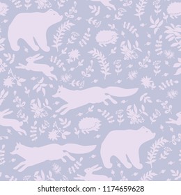 Graphic tender pattern with cute fairy animals