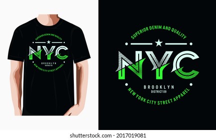 Graphic text illustrations, NYC,perfect for the design of t-shirts, and other uses.