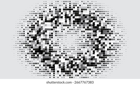 Textura gráfica. Círculos Frescos En Mínimo Diseño. Diseño Dinámico Para Carpeta Hipster. Volante Abstractas Negro. Póster minimalista en escala de grises. Patrón gris geométrico. Textura gráfica de moda