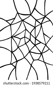 Graphic texture from lines spider web black and white vector illustration for cover, background, print.