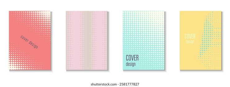 Graphic Texture Set. Cool Memphis Art With Circles. Futuristic Elements On Flat Page. Abstract Flyer. Minimalist Dot Background. Geometric Halftone Template. Trendy Graphic Texture