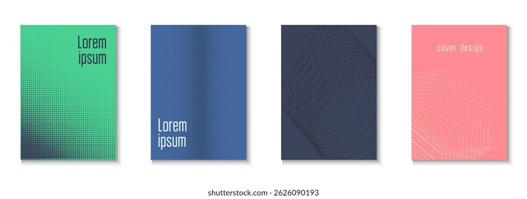 Graphic Texture Set. Summer Art In Minimal Design. Linear Shapes In Annual Frame. Halftone Flyer. Minimalist Business Cover. Geometric Music Poster. Trendy Graphic Texture