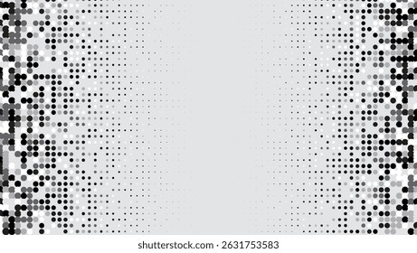 Graphic Texture. Summer Art In Minimal Design. Young Brand In Minimalistic Frame. Greyscale Halftone Flyer. Minimalist White Poster. Geometric Black Background. Trendy Graphic Texture