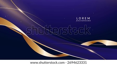 A graphic that combines luxury and modern themes on a deep blue-navy background with gold and white curved waves cutting through, emphasizing movement and dimension.