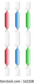 graphic of the three different gradient color curl ribbons