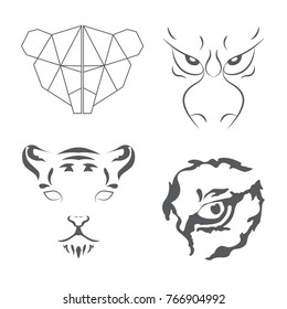 Graphic tiger's face