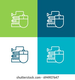 Graphic tool green and blue material color minimal icon or logo design