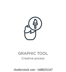 Graphic tool icon. Thin linear graphic tool outline icon isolated on white background from creative pocess collection. Line vector sign, symbol for web and mobile