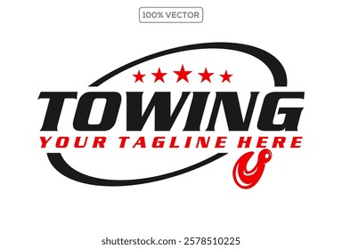 graphic of towing truck service logo design 