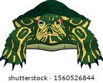 Graphic Trachemys scripta turtle. Vector