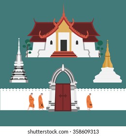 graphic of traditional Thai temple