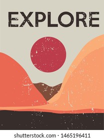 graphic travel poster illustration vintage style.