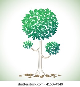 Graphic tree illustration for element design
