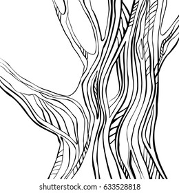 The graphic tree, old and crooked