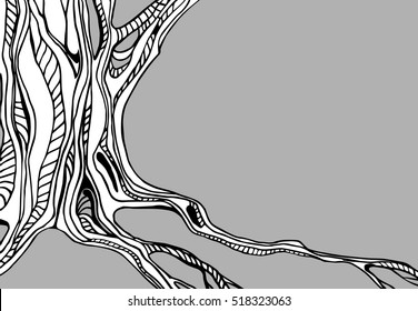 Graphic tree on gray background