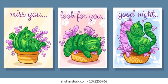 Graphic trendy banners set. Vector templates for card, poster, flyer, T-Shirt  and other design for kids. Cartoon characters.