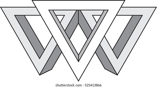 Graphic triangles isolated on white