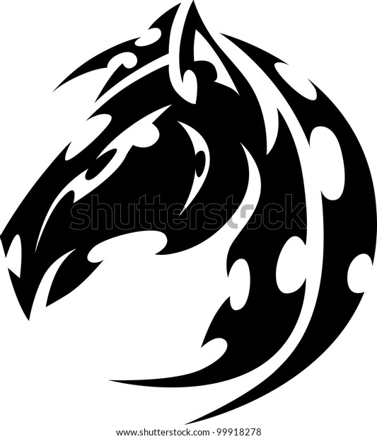 Graphic Tribal Tattoo Illustration Mustang Bronco Stock Vector (Royalty ...