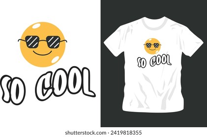 Diseño lindo de camiseta gráfica para niños, ilustración vectorial para camisetas. arte emoticono