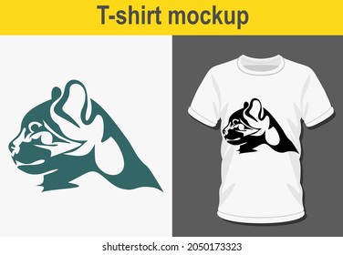 Graphic t-shirt design, cat face,vector illustration for t-shirt.