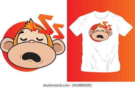 Graphic t-shirt design, cute monkey graphics ,vector illustration for t-shirt