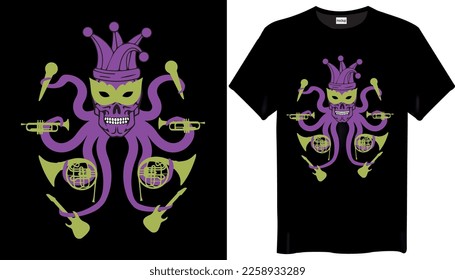 Graphic T-shirt Design - Octopus Music T-shirt Design