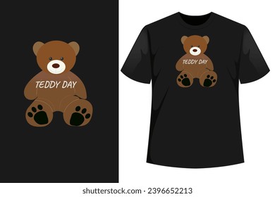 Graphic t-shirt design, Teddy with cute bear toy ,vector illustration for t-shirt.