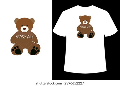 Graphic t-shirt design, Teddy with cute bear toy ,vector illustration for t-shirt.