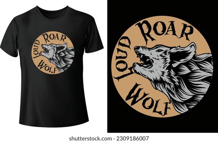 Graphic t-shirt design, wolf warrior slogan with the wolf, vector illustration for t-shirt.