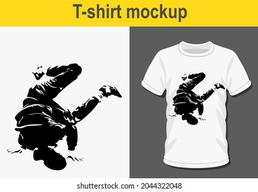 Graphic t-shirt design,break dancer ,vector illustration for t-shirt.