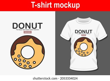 Graphic t-shirt design,illustration donut food ,vector illustration for t-shirt.