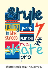 graphic t-shirt, vector, rolling in the street