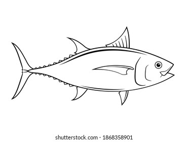 Grafischer Thunfisch auf weißem Hintergrund, Vektorgrafik