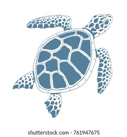 Graphic Turtle. Vector Illustration.