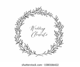 graphic twigs leaves nature wedding elements