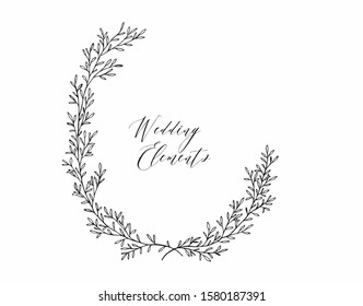 graphic twigs leaves nature wedding elements