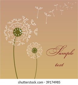 Graphic two dandelion on the wind vector picture