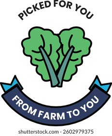 A graphic of two leaves with a ribbon that says "picked for you"