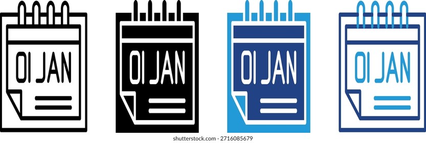 Un gráfico usado para marcar el primer día de un nuevo Año calendario y el comienzo de un nuevo año