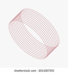 Graphic Vector abstract art circle red line object