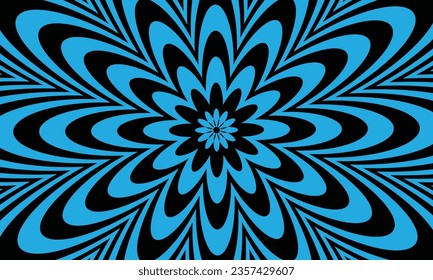 graphic vector of the abstract floral background of blue and black colors with Wave Style