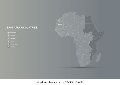 graphic vector of africa countries map