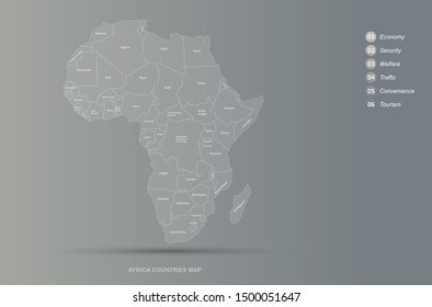 graphic vector of africa countries map