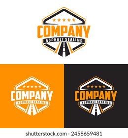 graphic vector of Asphalt repair, roadwork, pavement logo design template