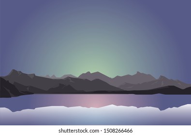 graphic vector background of landscape illustration. abstract wall graphic.