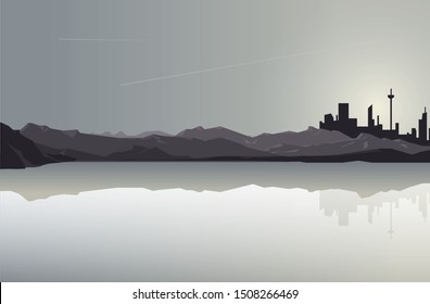 graphic vector background of landscape illustration